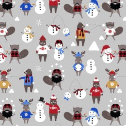 Purely Canadian EH! FLANNEL Critters Snowball Fight TITANIUM 22578