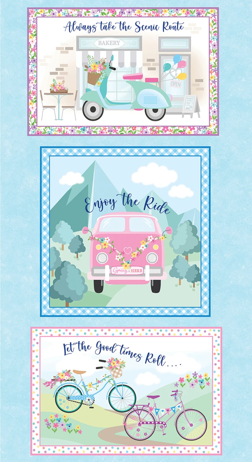 Enjoy The Ride Panel Blue