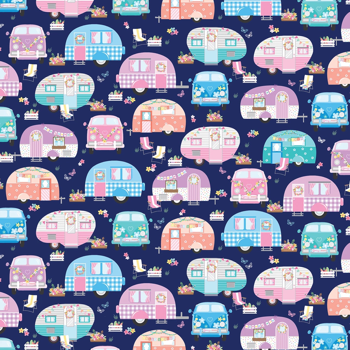 Enjoy The Ride Springtime Campers Navy