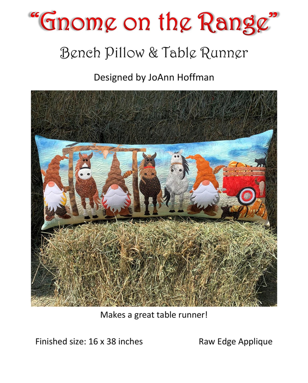 Gnome on the Range Bench Pillow and Table Runner