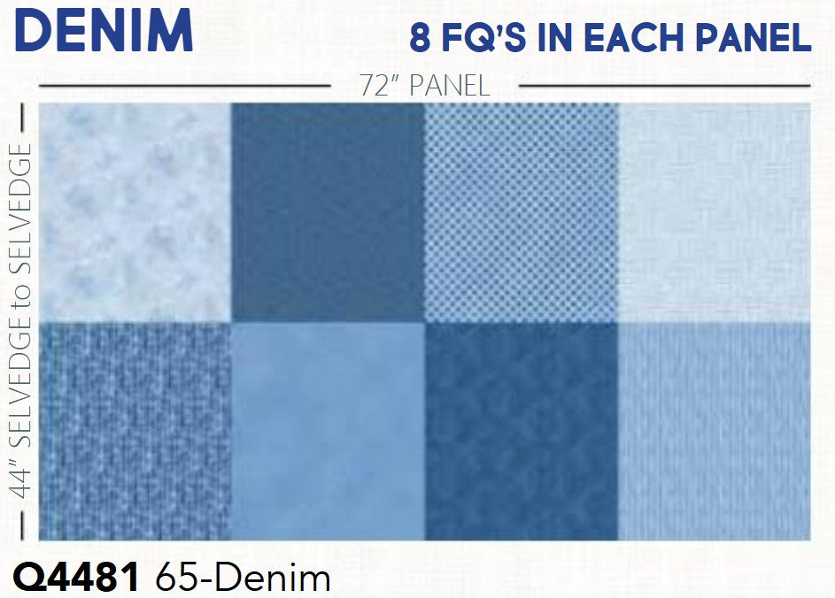 Fat Quarter Panel (44in x 72in) Denim