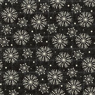 Holly Jolly Flannel Snowflakes Black