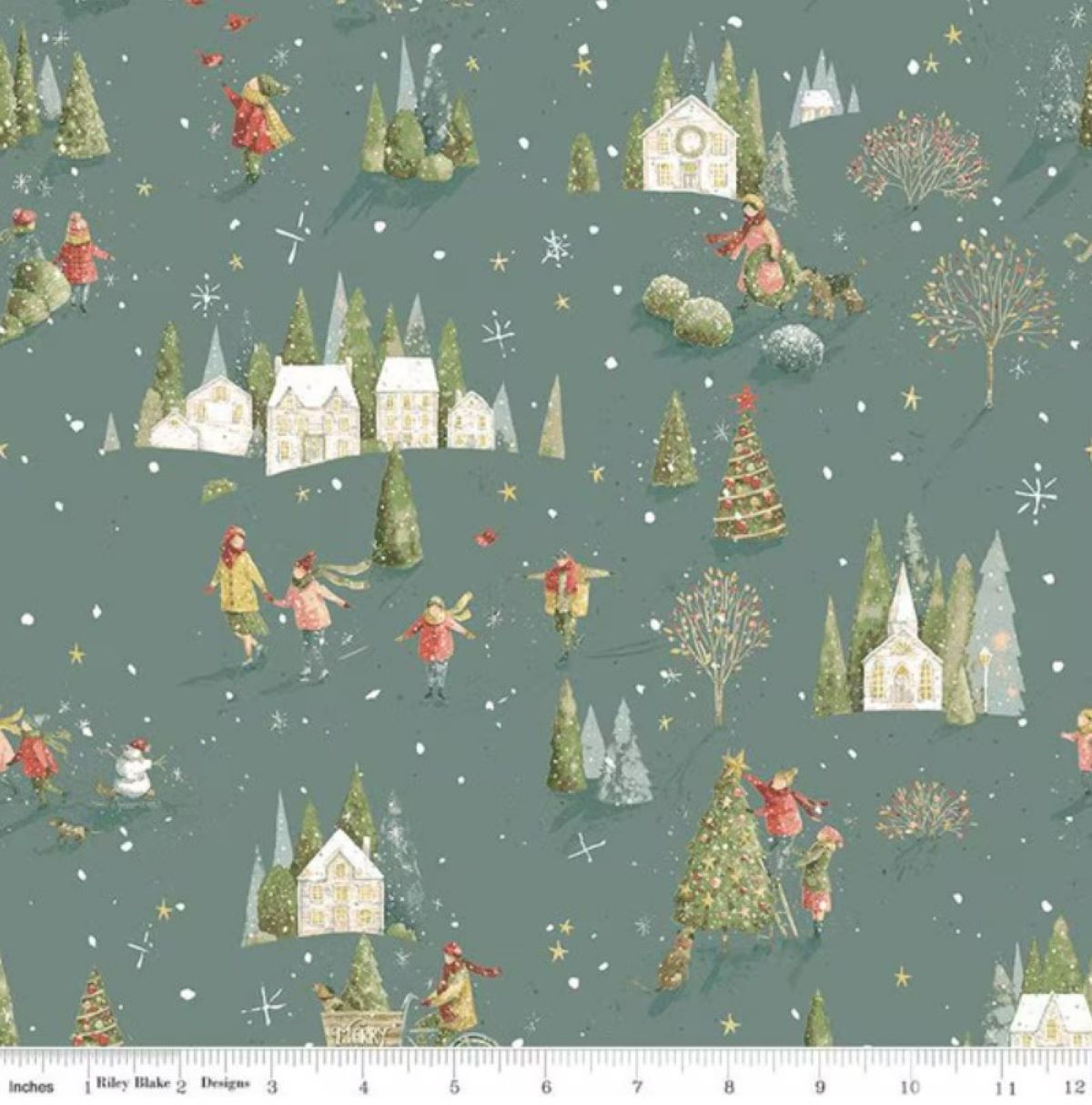 Magical Winterland Winter Scene Green