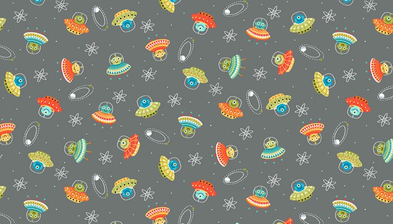 Outer Space Alien Scatter Grey