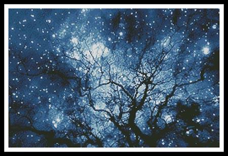 Artecy Cross Stitch - Tree Silhouette against Starry Night