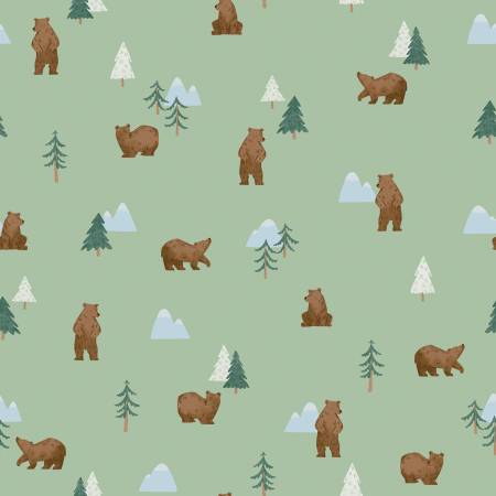 Camp Woodland Grizzly Bear Pistachio - C10461-Pistachio