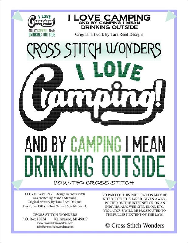 Cross Stitch Wonders - I Love Camping ... Drinking Outside
