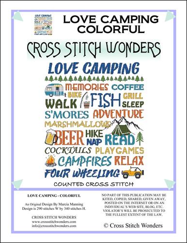 Cross Stitch Wonders - Love Camping - Colorful