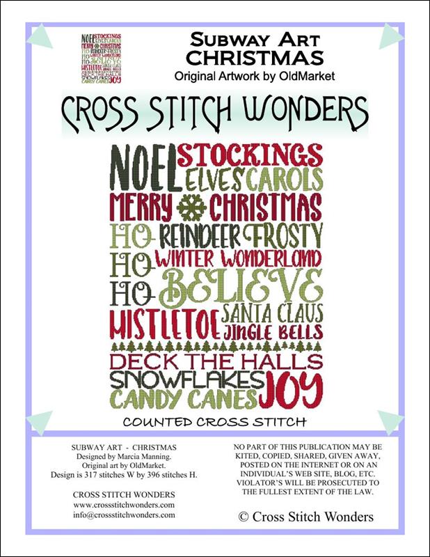 Cross Stitch Wonders - Subway Art - Christmas