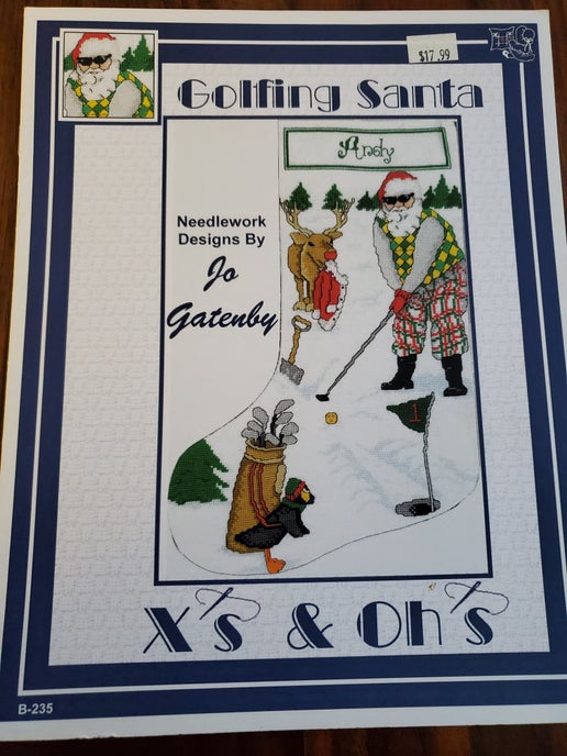 X's & Oh's - Golfing Santa