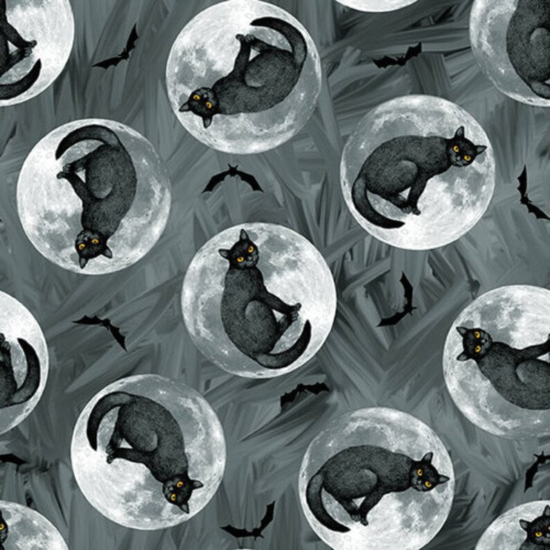 Halloween Countdown Cats in Moon Dark Grey