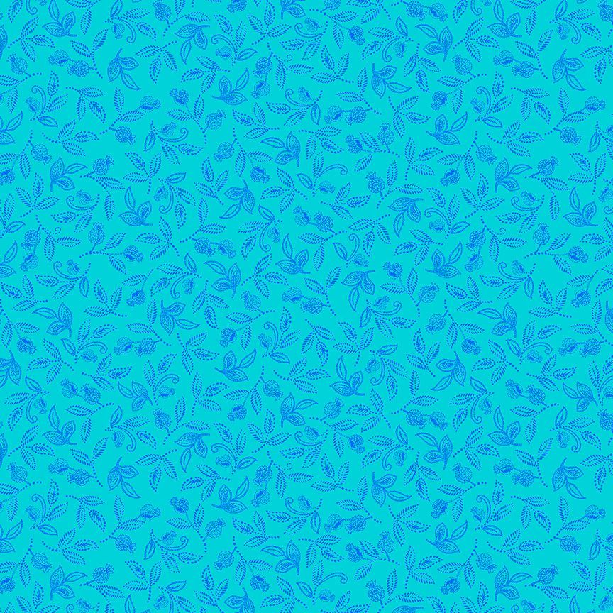 FQ Indigo Garden Dotted Leaves