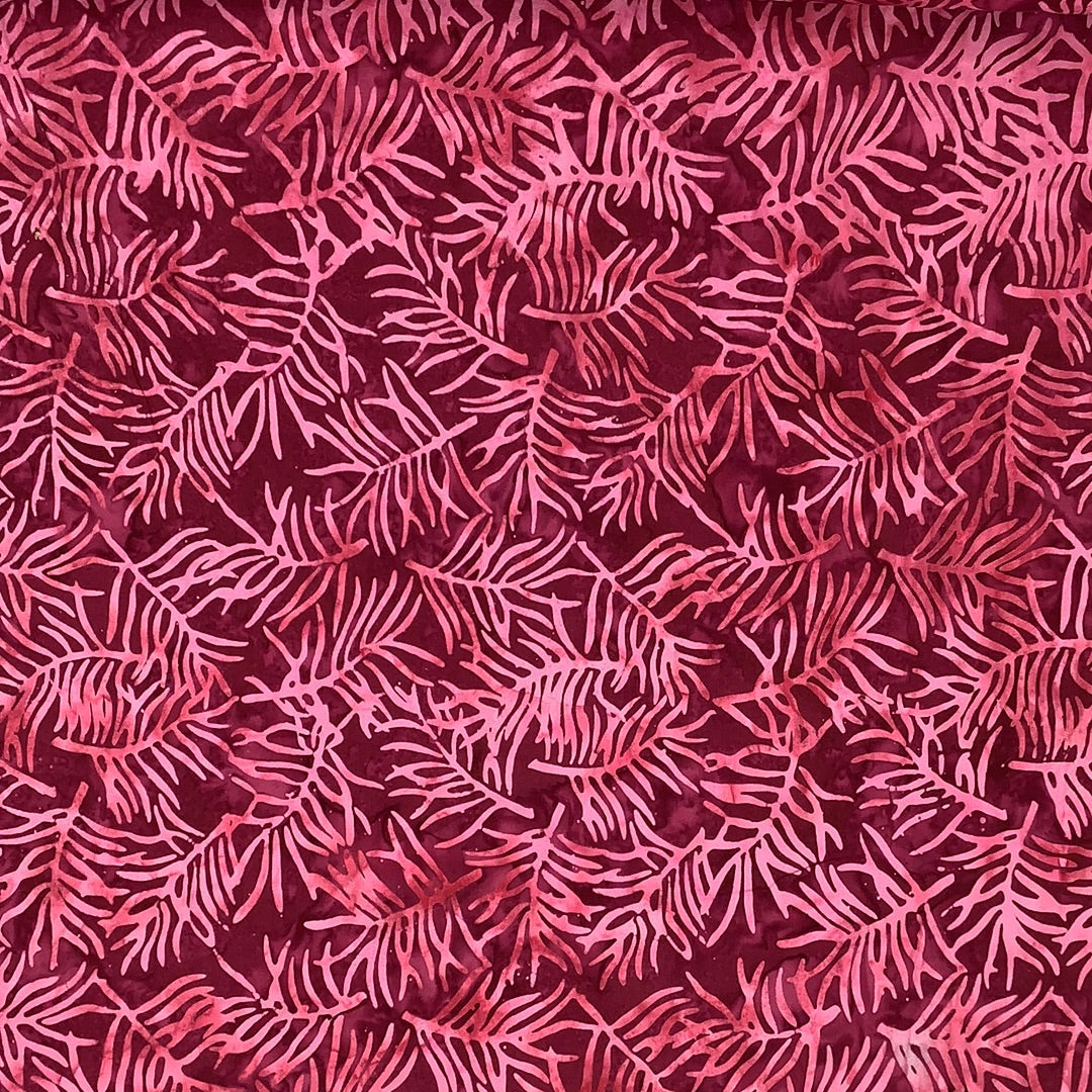 Batiks Plum Pink Leaf Print