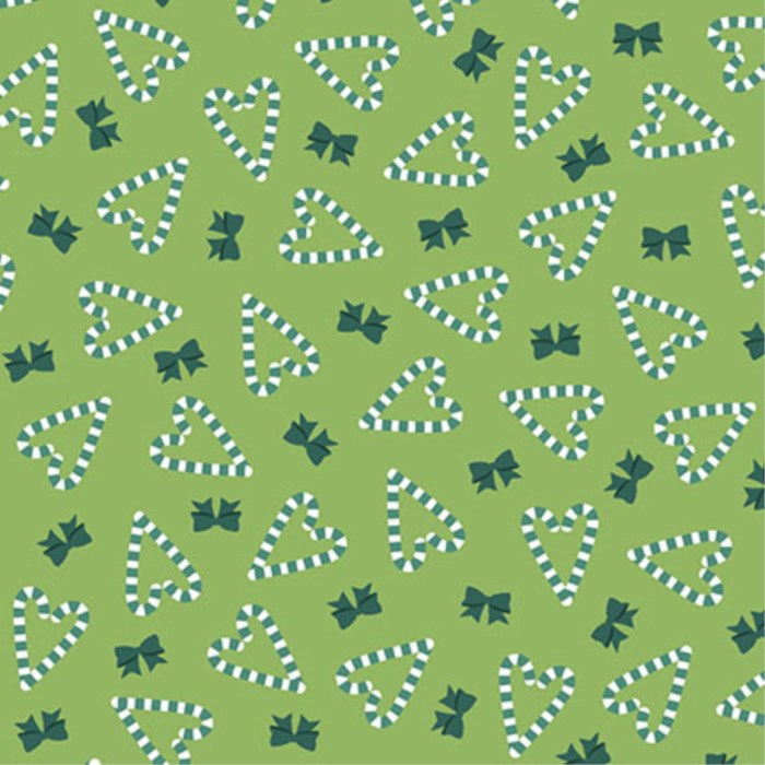 A Quilty Little Christmas Candy Cane Hearts Green