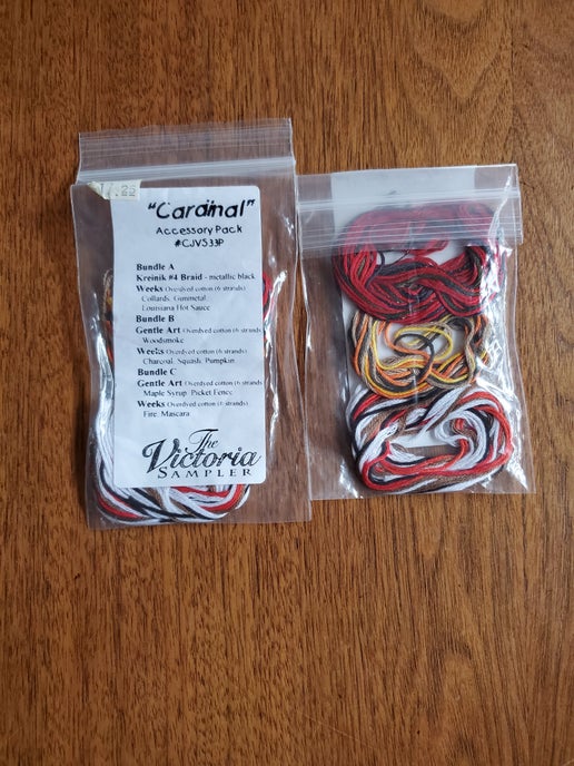 The Victoria Sampler - Cardinal Embellishment pack
