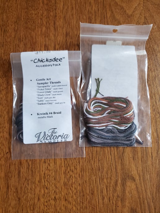 The Victoria Sampler - Chickadee Embellishment pack