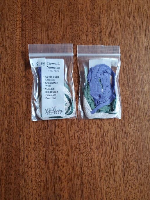 The Victoria Sampler - Clematis Nametag Embellishment pack
