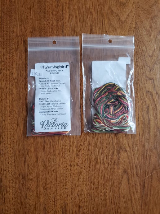 The Victoria Sampler - Hummingbird Embellishment pack