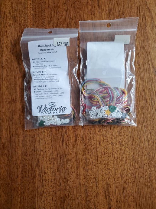The Victoria Sampler - Mini Stocking Ornaments Embellishment pack