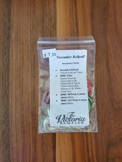 The Victoria Sampler - November Bellpull Embellishment pack