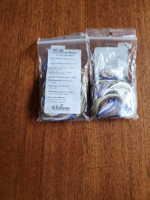 The Victoria Sampler - Sweetheart Roses (Blue) Embellishment pack