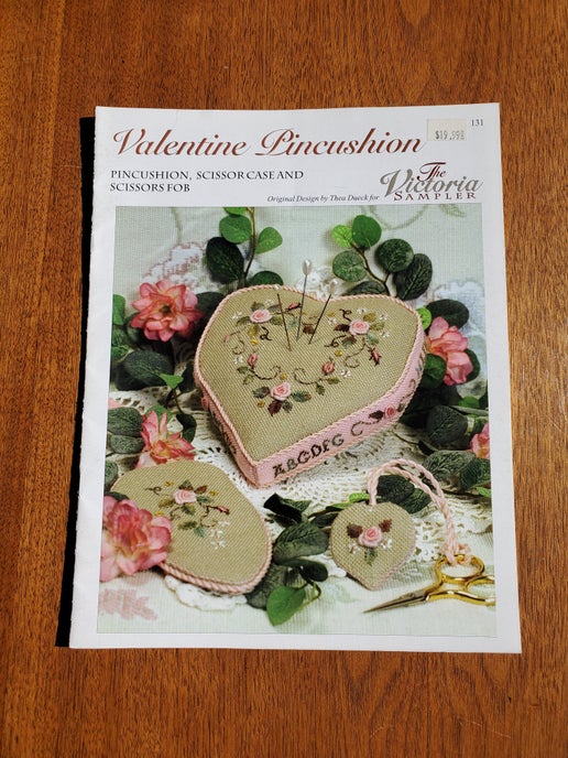 The Victoria Sampler - Valentine Pincushion (with embellishment pack)