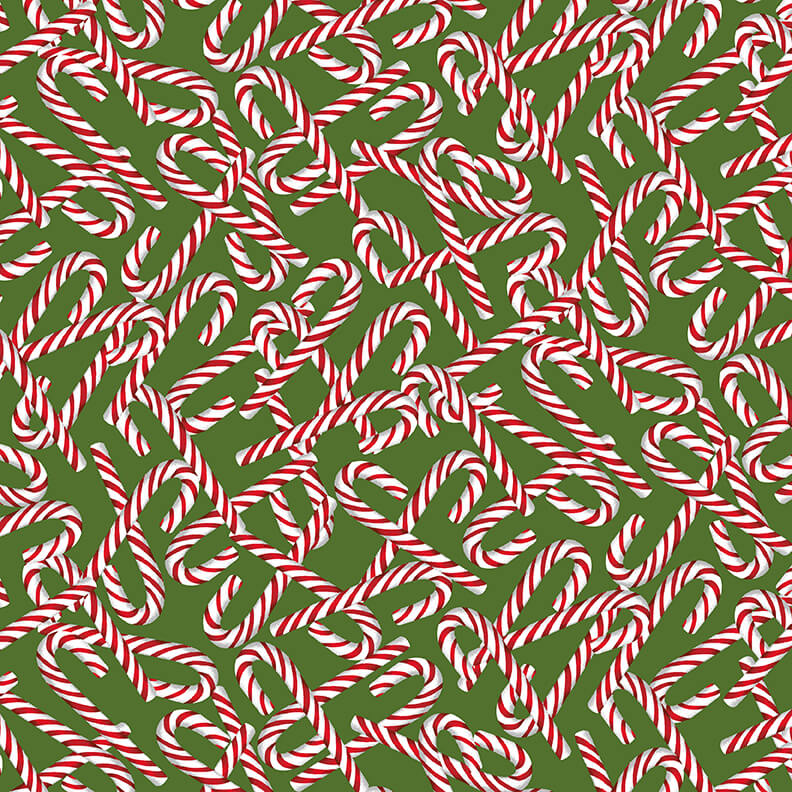 Candy Canes Green - 1619-66