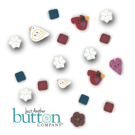 Just Another Button Company 6 Snow Belles Button Pack