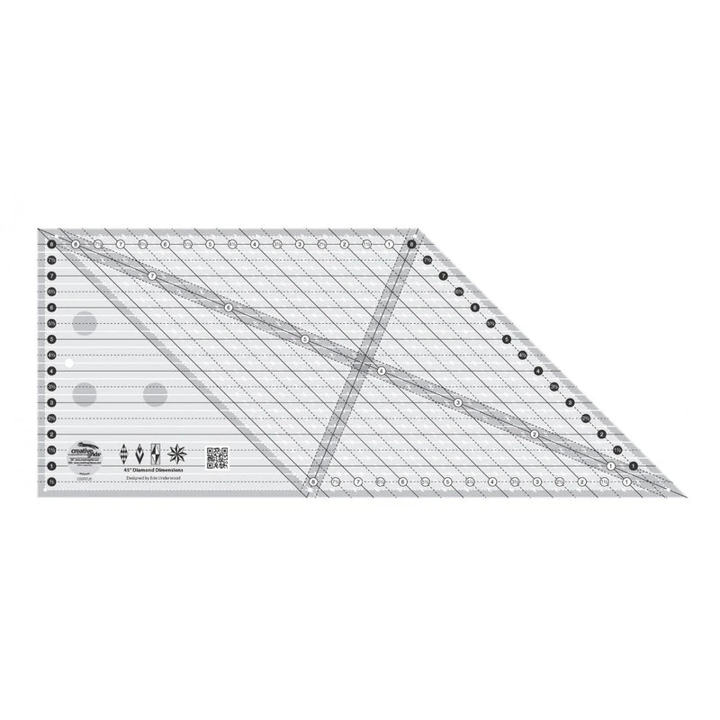 PRE-ORDER Creative Grids 8in 45 deg Diamond Dimensions