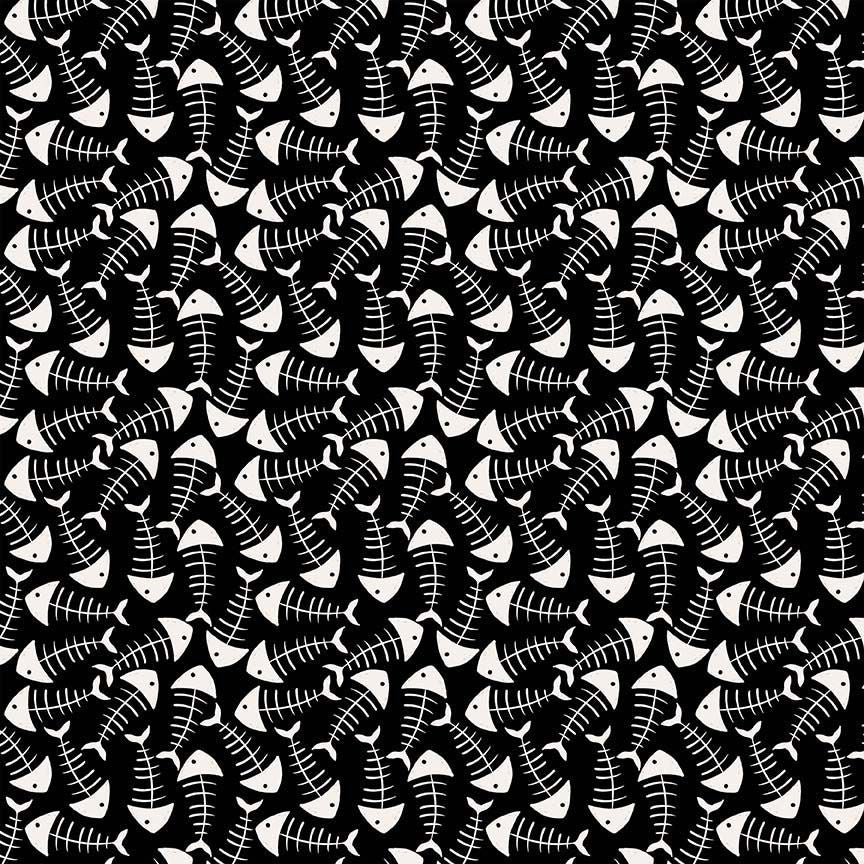 Are You Kitten Me Fish Bones Black
