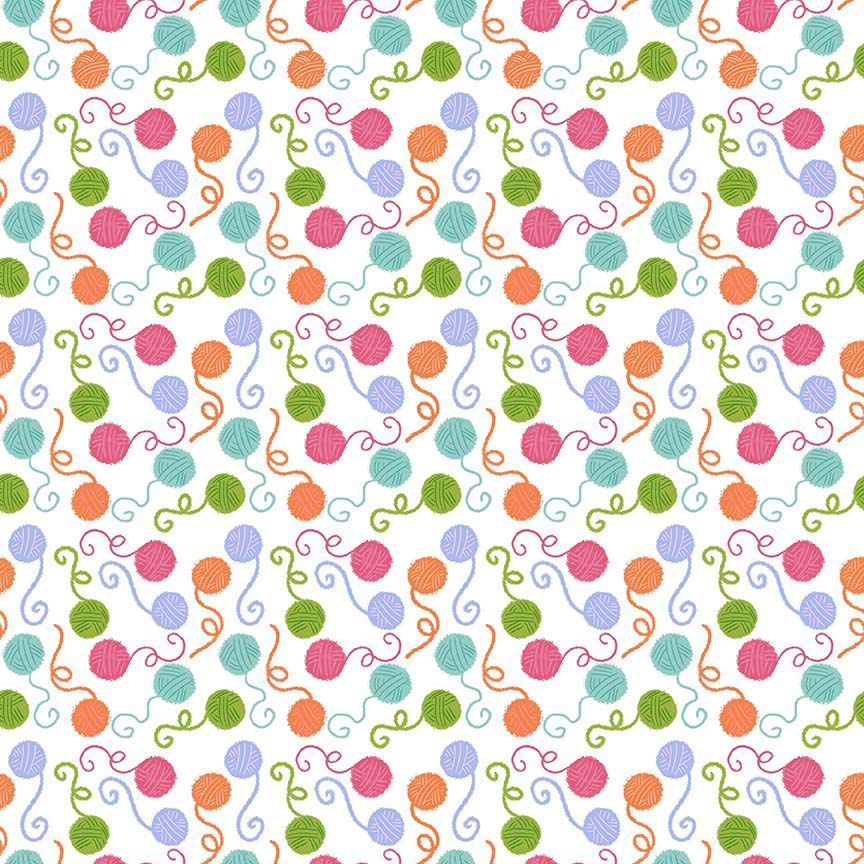 Are You Kitten Me Tossed Yarn Balls White