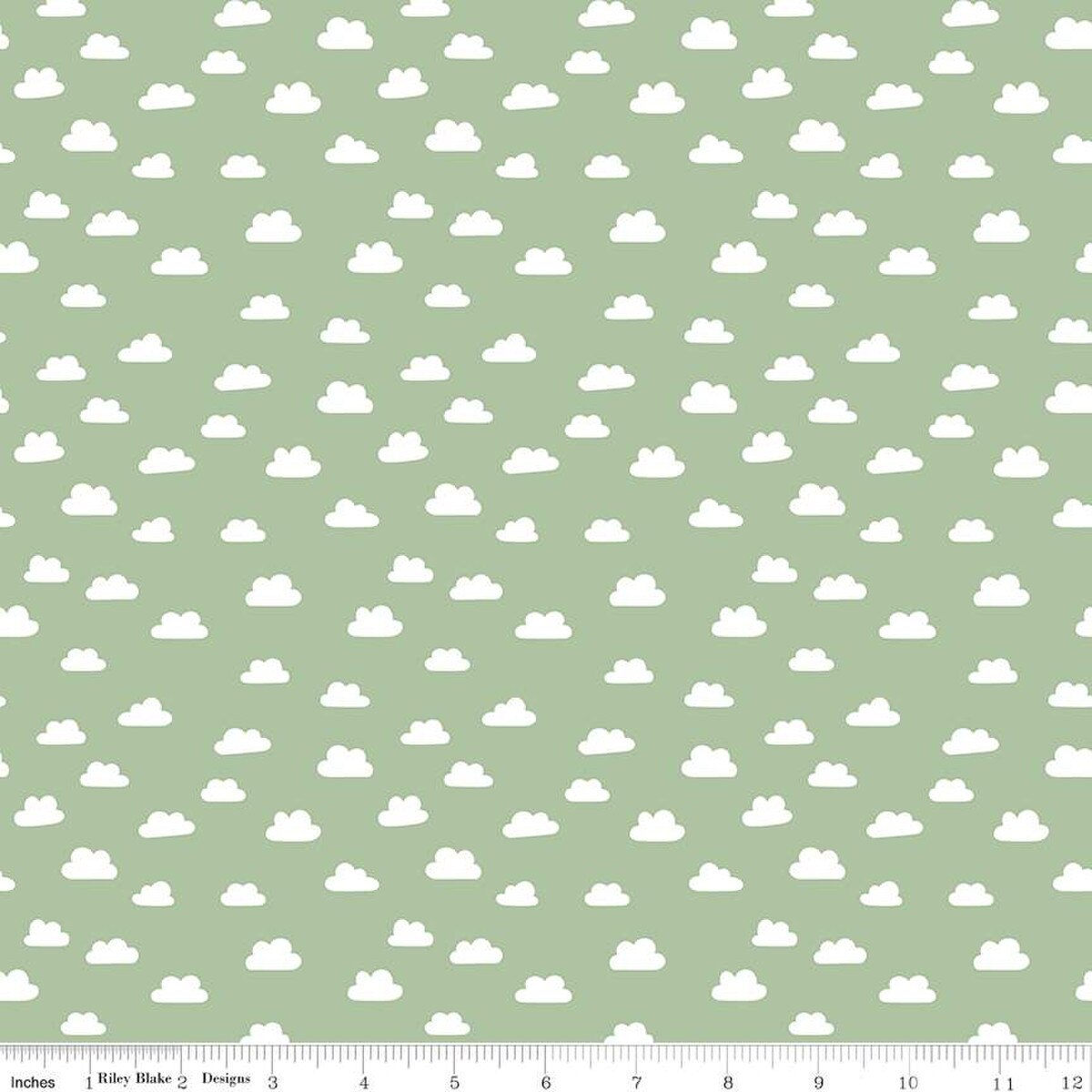 Baby Girl Clouds Green