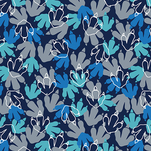 Glow O Saurus Dino Foot Prints Navy