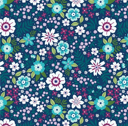 Seaside Garden Cobalt 108" Wide