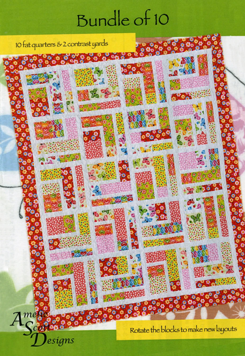 Bundle of 10 Fabric Kit with Pattern