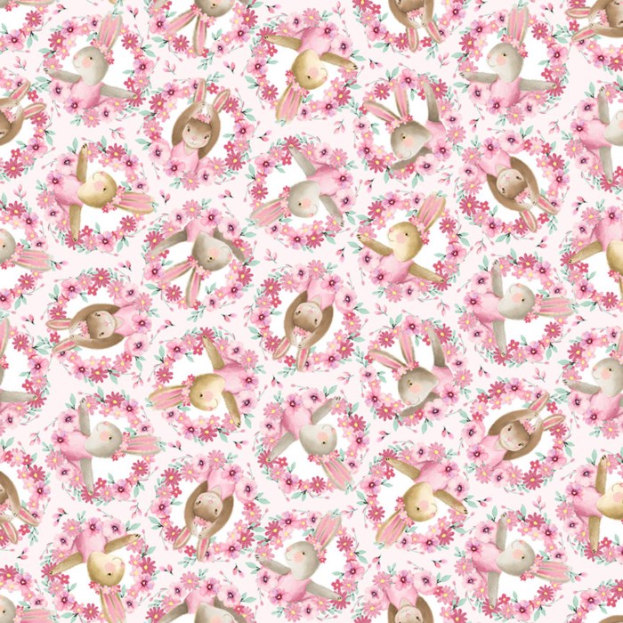 Ballet Bunnies Cute Bunny Floral Heads