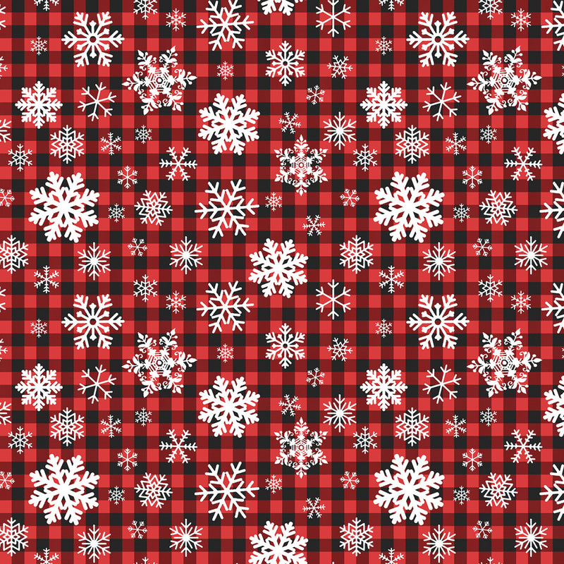 Red Snowflakes On Buffalo Plaid - CD2883-RED