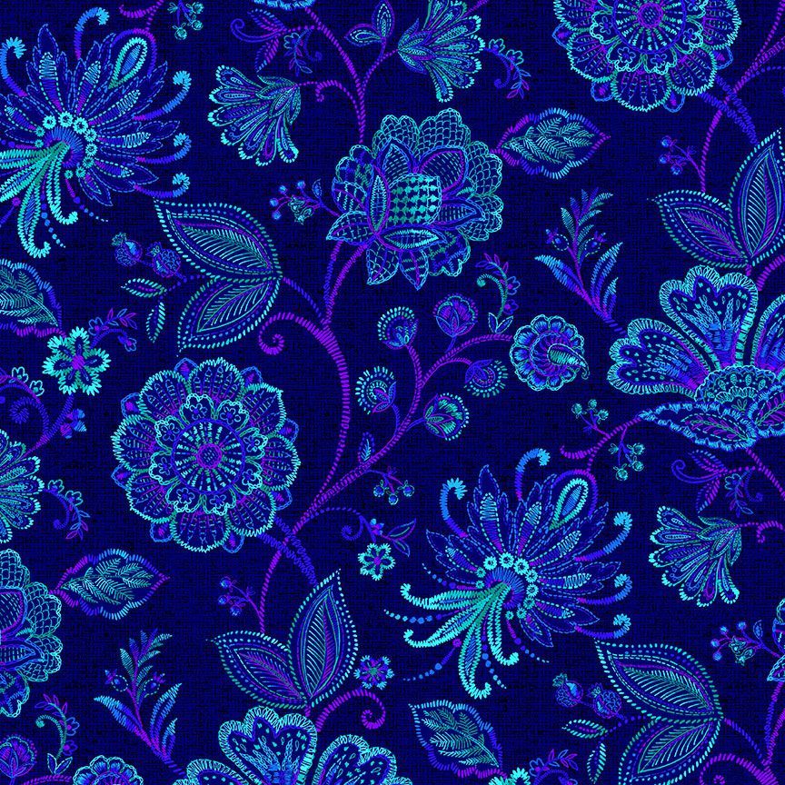 Indigo Garden Large Jacobean Floral Navy