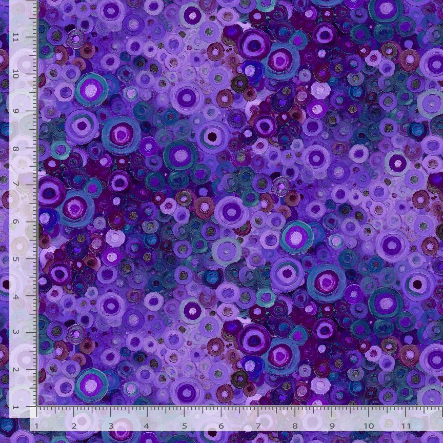 Calico Cat Painted Circle Geo Lavender