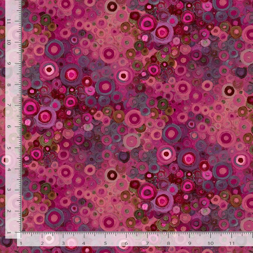 Calico Cat Painted Circle Geo Pomegranate