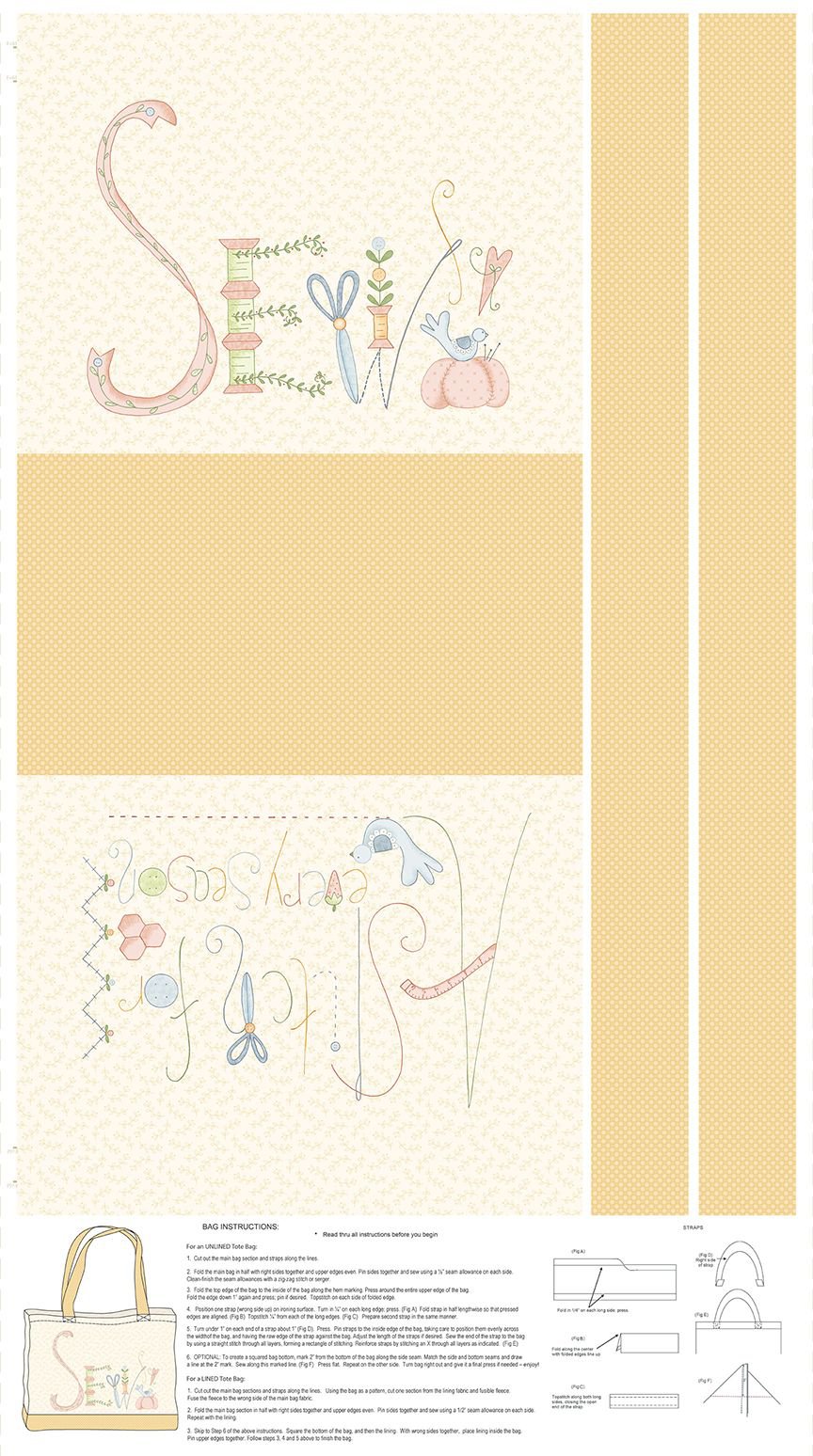 24" Canvas Tote Bag Panel Cream
