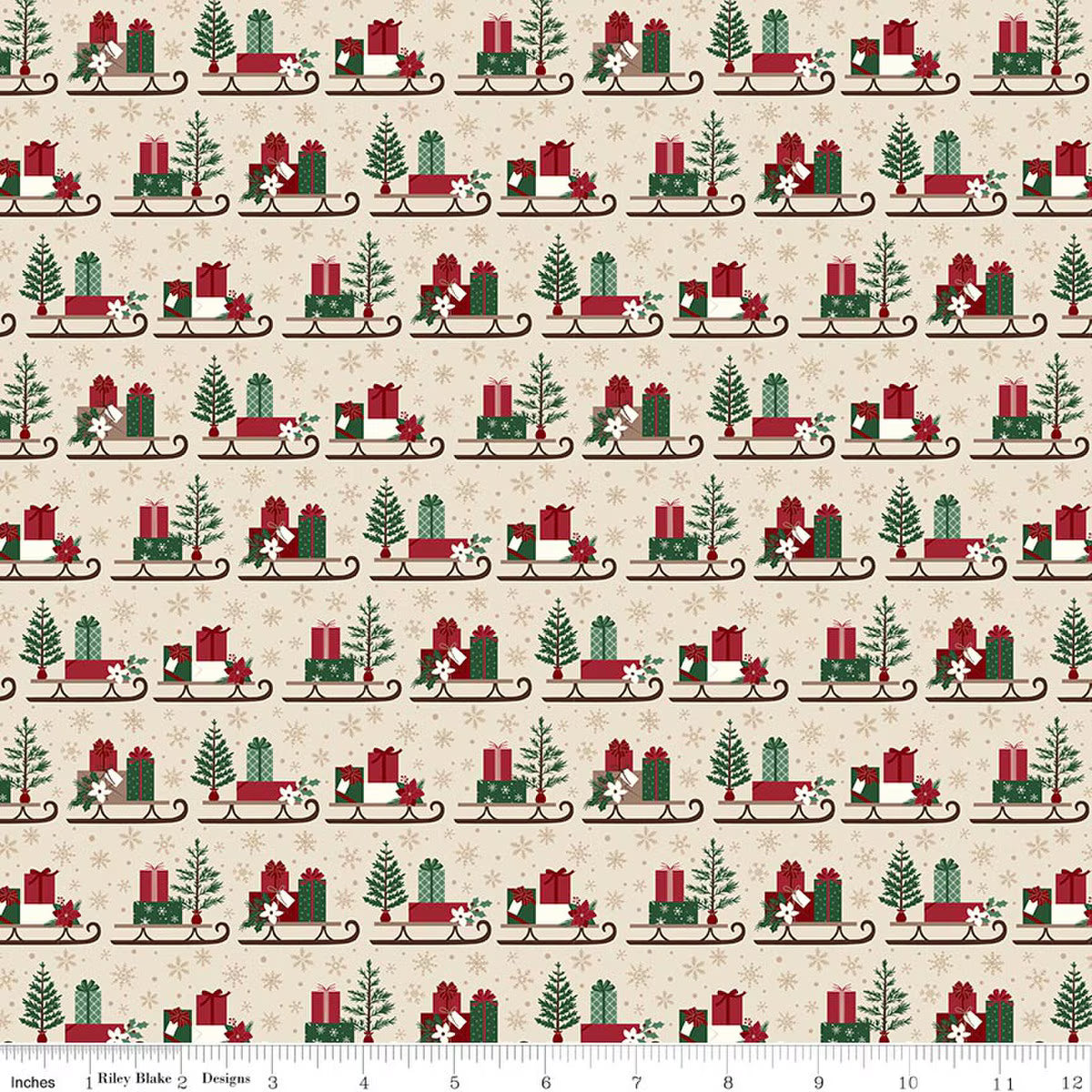 Christmas Time Sleds Linen