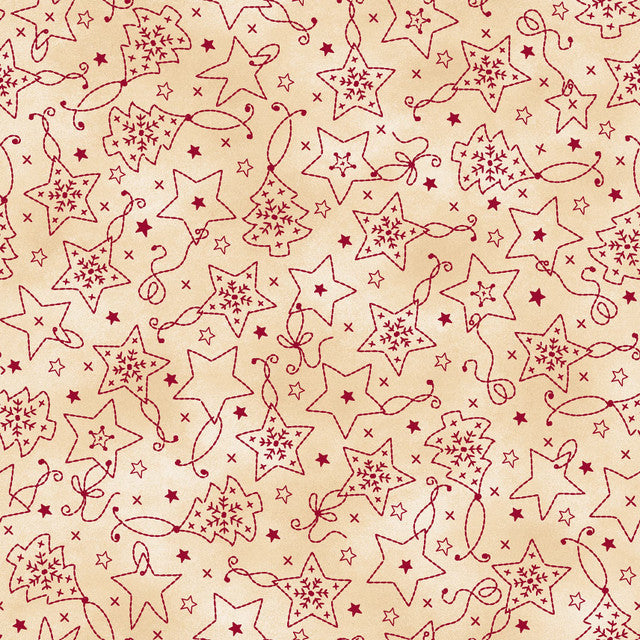 Christmastime Ornament Cream Red