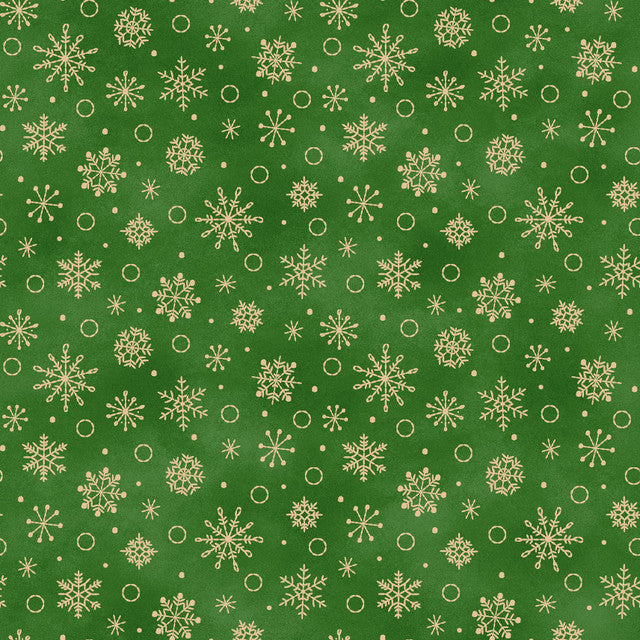 Christmastime Snowflakes Green