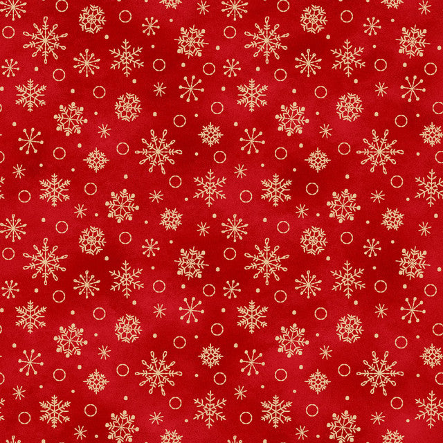 Christmastime Snowflakes Red