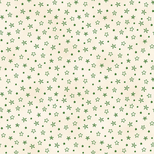 Christmastime Stars Cream Green