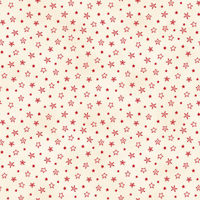 Christmastime Stars Cream Red