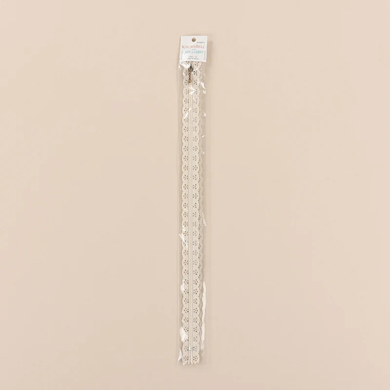 KB Cream and Pebble Lace Zippers 2 Pk