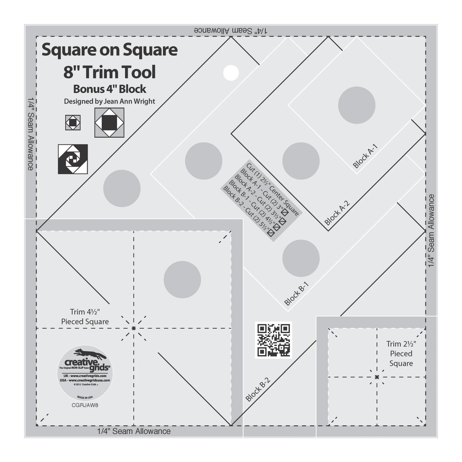Creative Grids Square on Square 8in Trim Tool