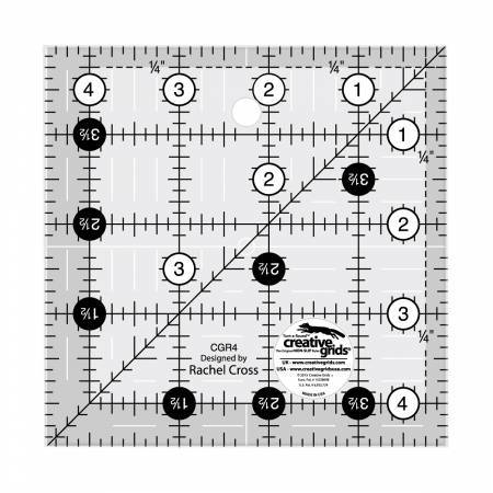 Creative Grids Ruler 4 1/2in Square